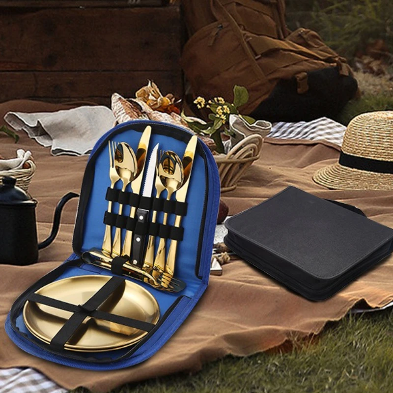 Juego de cubiertos de acero in - Camping Cooking And Eating Set reseña y precio