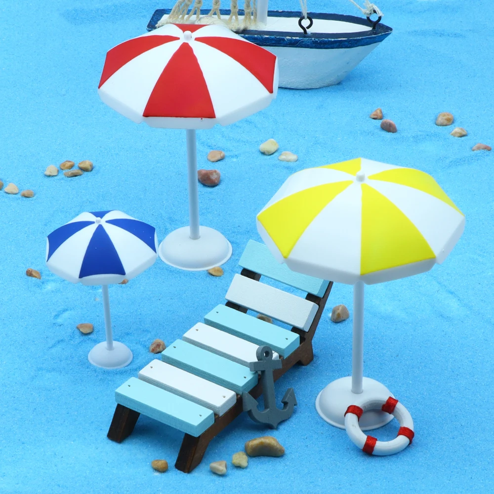 1Pc Dollhouse New Mini Plastic Sun Umbrella Micro Landscape Ocean Beach Decor Miniature Props Accessories Baking DIY Material