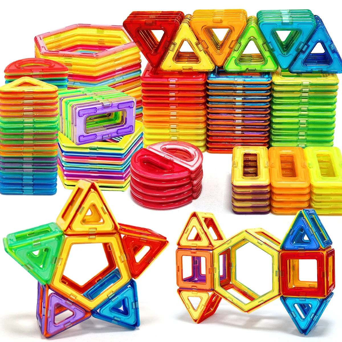 

Magnetic Building Blocks - 3D STEM Educational Constructor Set Toys For Kids Multiple Shaped Magnetic Building Blocks Big Size