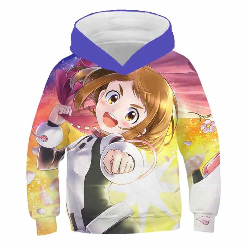 4-13Y Children My Hero Academia Cosplay Todoroki Anime Hoodies Himiko Toga Boy Girl Hooded Sweatshirts Boku No Izuku Midoriya