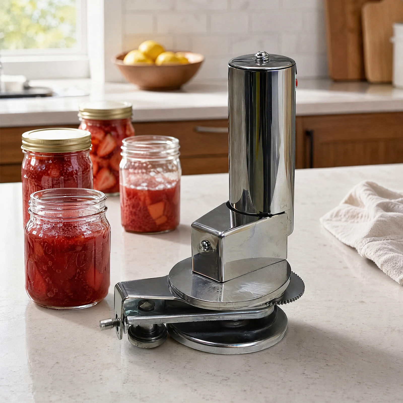 Electric Can Sealing Device Automatic Jar Sealer Stainless Steel One-Button Home Canning Food Preservation