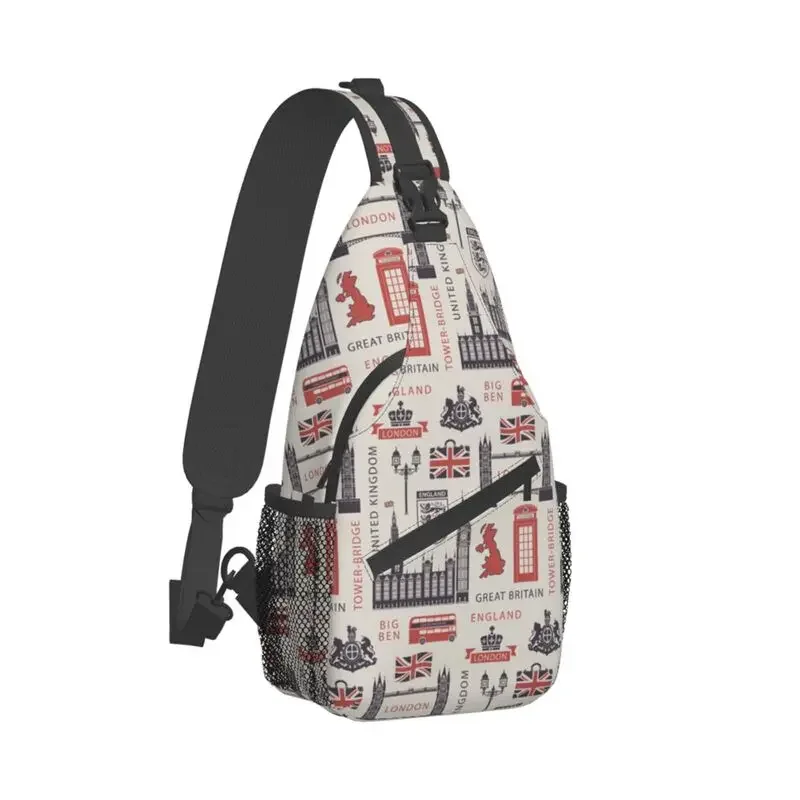 United Kingdom Flag Sling Bags for Travel Hiking Men Retro UK London British Pattern Crossbody Chest Backpack Shoulder Daypack