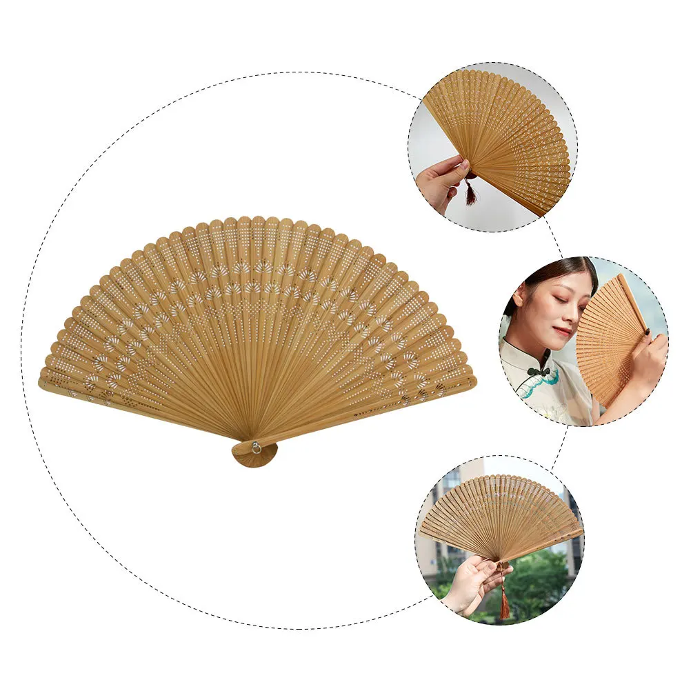 

Bamboo Japanese Retro Style Portable Wedding Party Cosplay Lightweight Fabric For Women Decorative Foldable Handheld