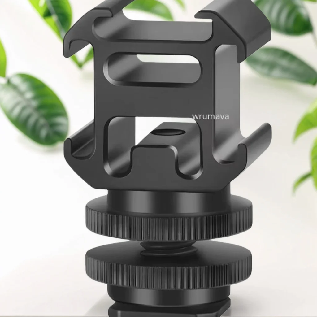 Aluminium Camera Hot Shoe Mount Adapter Video Triple Cold Shoe Bracket Light, LED Monitors Microphones Studio Flash Video Camera
