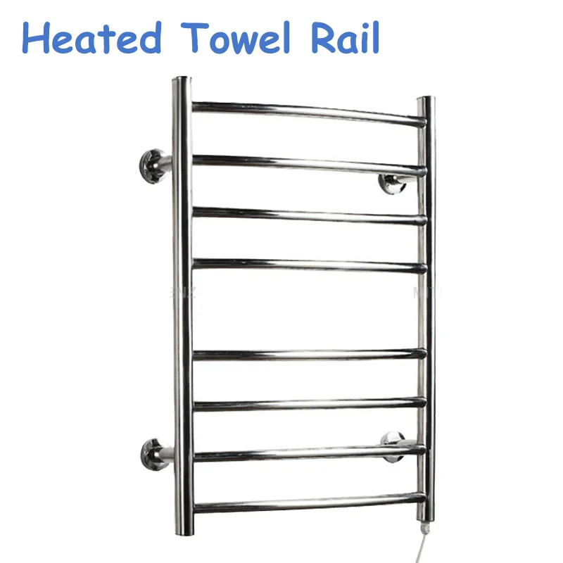 

80W Heated Towel Rail Holder 220V/110V Bathroom Towel Drying Stainless Steel Electric Towel Warmer Towel Dryer YEK-8017