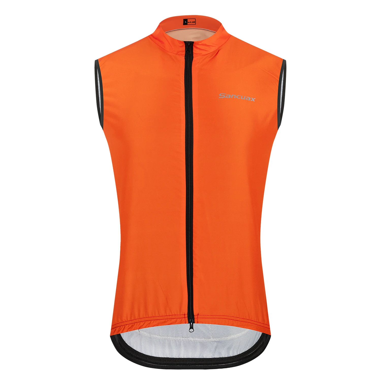 SANCUAX Fahrradweste für Herren, winddichte Fahrradweste, Zwei-Wege-Vollreißverschlüsse, Fahrrad-Windjacke, Rückseite mit 3 Taschen, ärmellose Weste – Detail 9