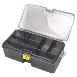 Luya Box Plastic Storage Box Detachable Transparent Gray Double Layer Luya Accessory Box Fish Bait Box