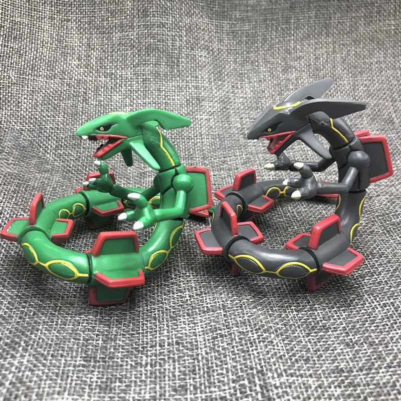 Cartoon Anime Black Green Rayquaza 7cm Big Size Pokemones Action & Toy Figures Collection Model For Children