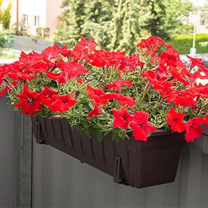 

Window Planter Box Brackets Multipurpose Iron Planter Box Brackets 2PCS 90Lbs Bearing Load Flower Box Holder For Railings