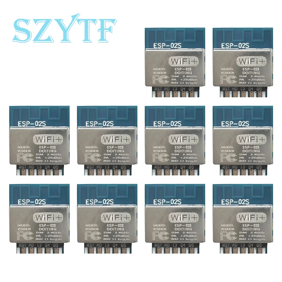 

1-10pcs ESP-02S Wi-Fi Module Serial Golden Finger Package ESP8285 Wireless Transparent Transmission Compatible With ESP8266