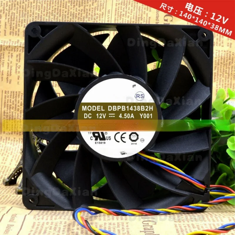 D 1 pcs For AVC DBPB1438B2H | 14038 12V 4.50A 14CM PWM Violent High Air Volume Axial Cooling Fan
