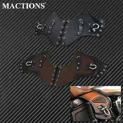 Motorcycle Universal Black/Brown PU Leather Heat Saddle Shield Deflectors For Harley Sportster XL 1200 883 Touring Dyna Softail