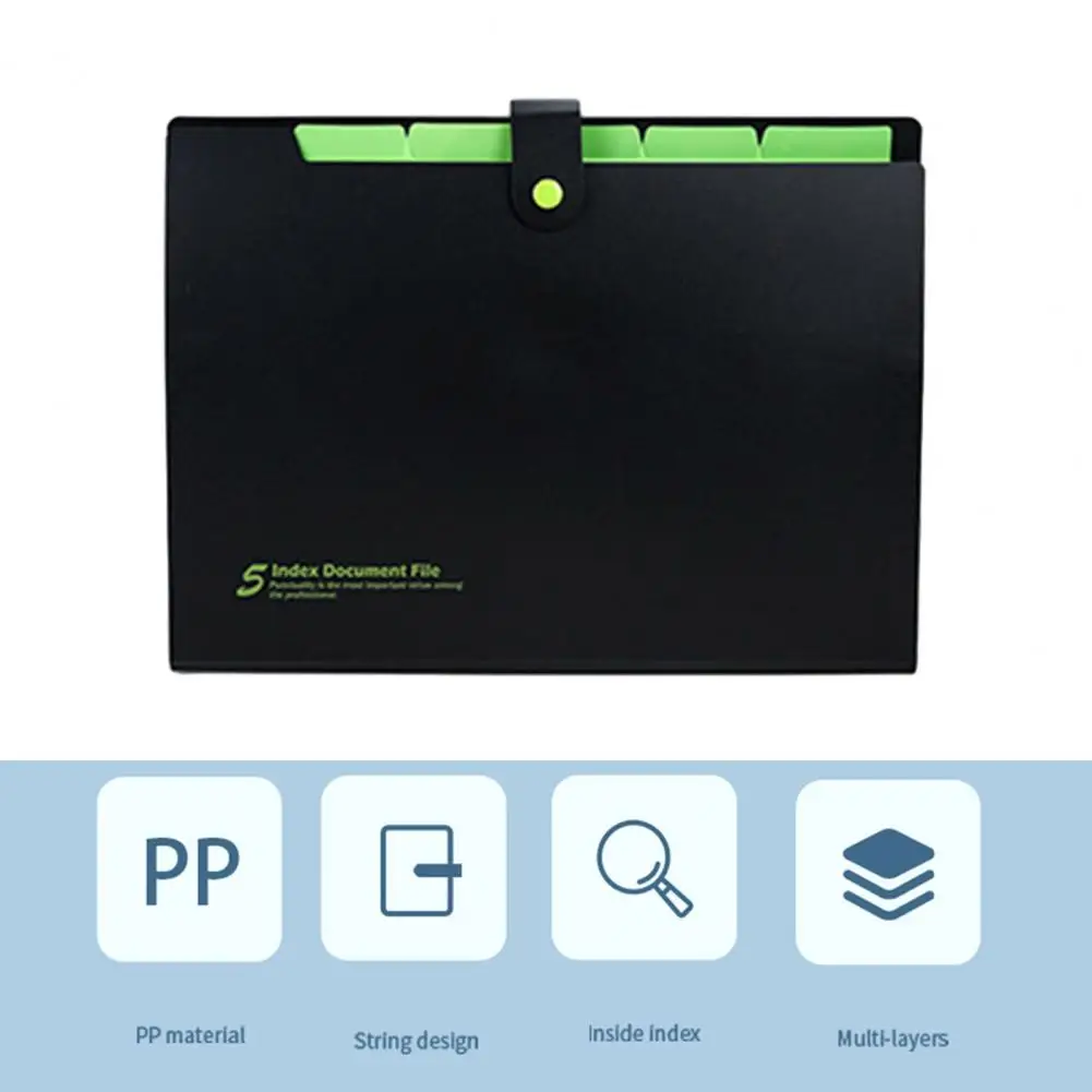 

Closure Paper Folder Portable Accordion Folder with Bungee Closure Secure File Pouch Expanding Paper Organizer for Home School
