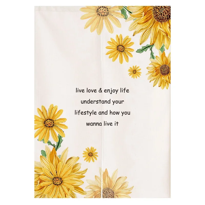 Ins الشمال عباد الشمس البوليستر ستارة الباب غرفة نوم المطبخ الدخان التقسيم الستار مكتب فندق غرفة استوديوهات ستارة الباب #3