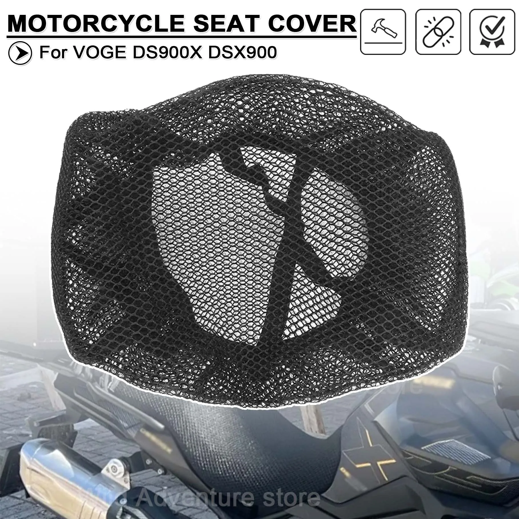 

For VOGE DS900X DSX900 900 DSX DS900 X Motorcycle Seat Cover 3D Mesh Breathable Anti-slip Protective Shelter Insulation Cushion