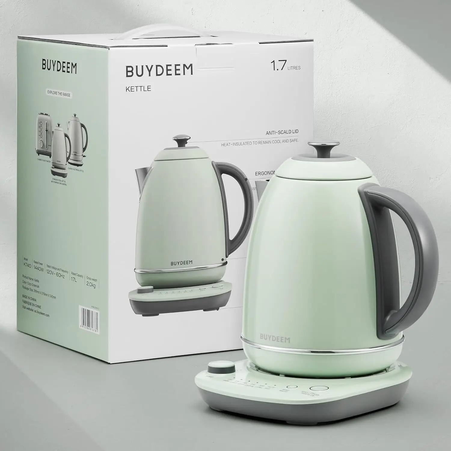 K740 Electric Kettle with Temperature Control, 12H Keep Warm, Quick Boil, Stainless Steel Hot Water Boiler for Tea Coffee Milk,