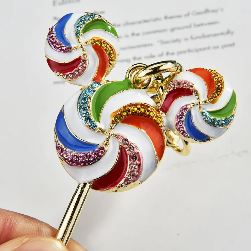 Pacotes de pirulito arco-íris fofos, acessórios para carro, pingentes de bolsa, chaveiros, pingentes de mochila doce