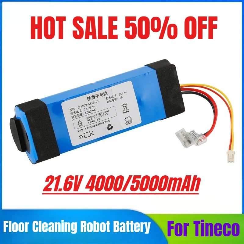 

21.6V 4000/5000mAh for Tineco Floor One 1.0 Floor Cleaning Robot Battery