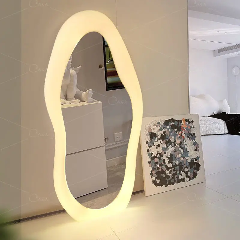 Luminous clouds landing full body mirror bedroom ins girls home Internet celebrities irregular dressing mirror casa