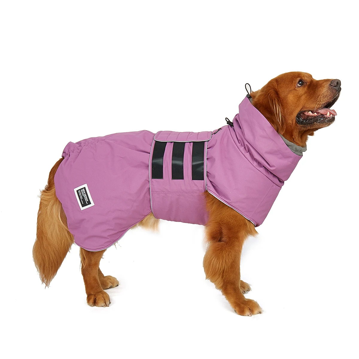 Warm Dog Coat Reflective Dog Winter Jacket，Waterproof Windproof Dog Turtleneck Clothes for Cold Weather,  Fleece Lining Pet Outf