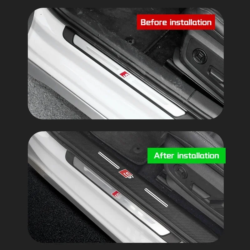 Scratch-resistant Door Sill Thresholds Protective Stickers for Audi A3 S3 8Y 2021 2020 Sedan Hatchback Car Interior Accessories