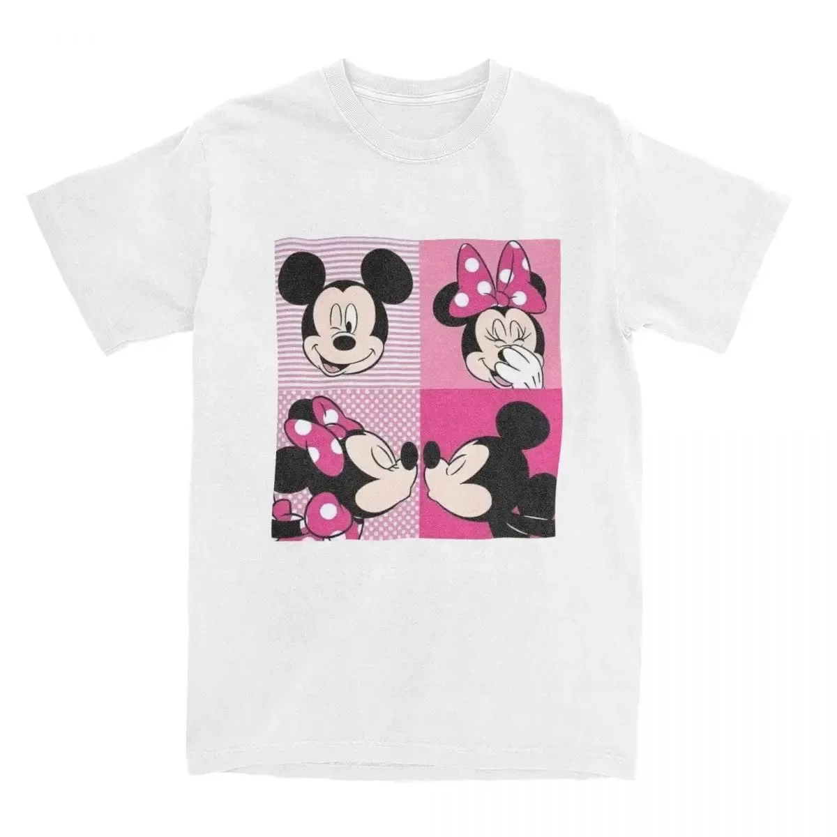 Mickey Minnie Mouse Men Women's T Shirts For Men Vintage Tee Shirt Short Sleeve O Neck T-Shirt 100% Cotton Original Clothes Tops