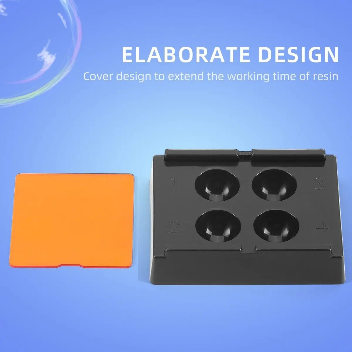 Dental Resin Shade Light Box 4 Holes Mix Composite Hood Case Protector Veneer Storage Box Denture Teeth Patch Shading Organizer