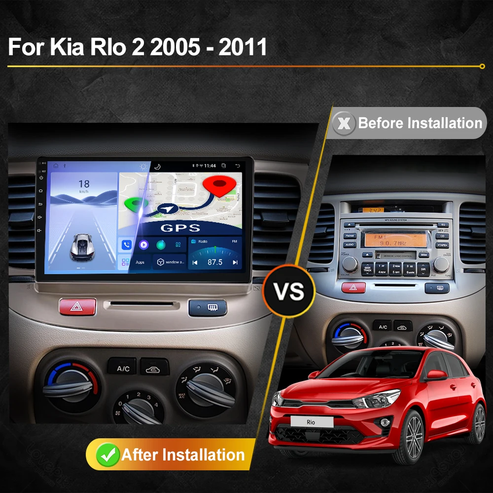 Dla Kia RIO 2 2005 2006 2007 2008 2009 2010 2011 Radio samochodowe Android samochodowy multimedialny odtwarzacz wideo nawigacja GPS Carplay ekran