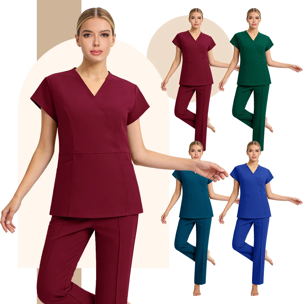 conjuntos-de-uniformes-medicos-para-enfermeiras-por-atacado-uniformes-hospitalares-multicoloridos-scrubs-femininos-blusa-macia-de-manga-curta-e-calcas-flare