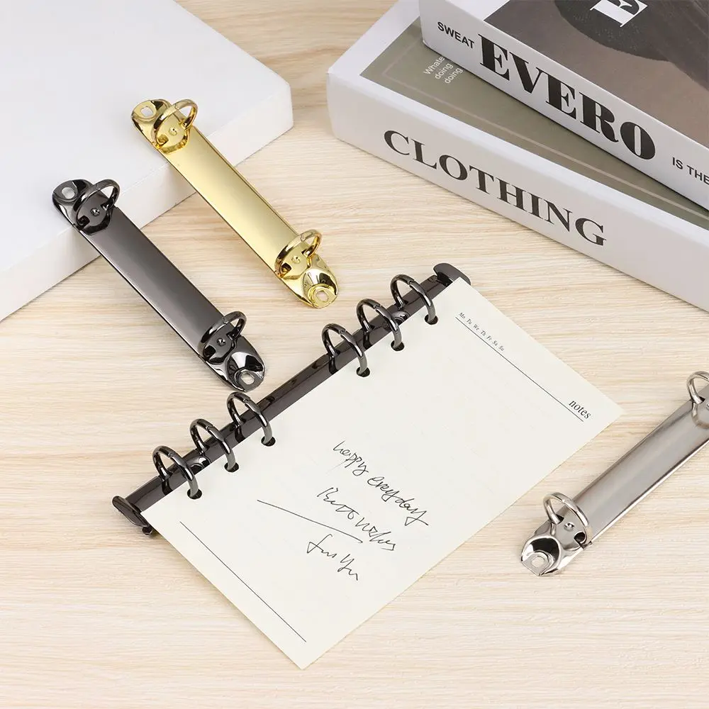 Nieuwe Kleurrijke Metalen Navulbare Blocnote Diy Ring Binder Binder Clip Notebook Binding Hoepels Losbladige Bestand Map