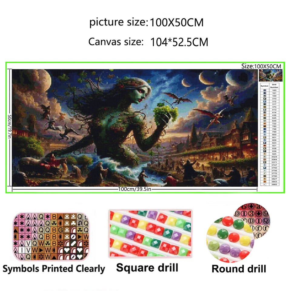 Surreal Dark Fantasy in a Medieval Realm Diy Diamond Painting Full Square/Round Beauty Diamond Mosaic Psychedelic Art Home Decor