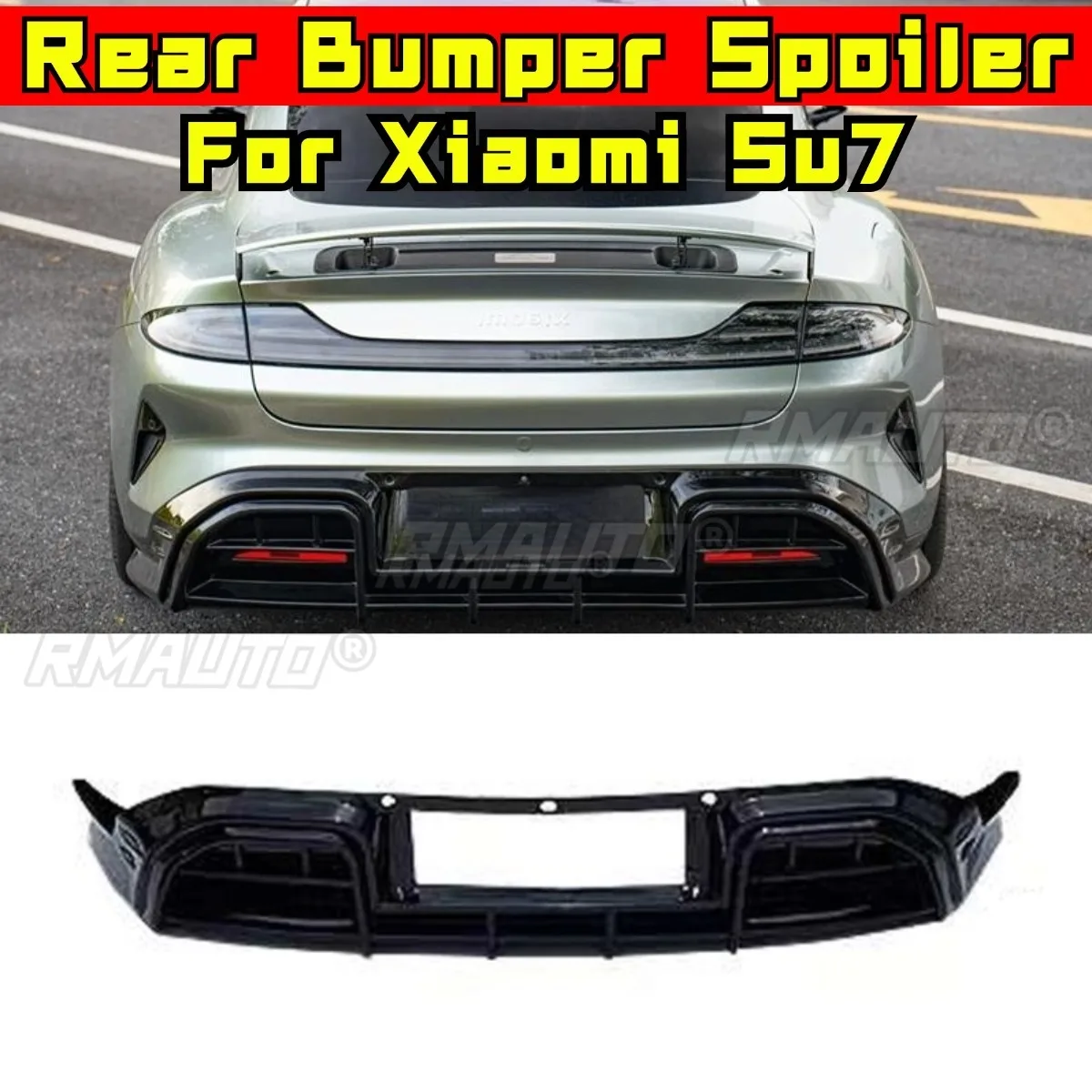

Car Rear Bumper Spoiler Lip Diffuser Splitter Modification Part For Xiaomi Su7 Gloss Black Car Accessories