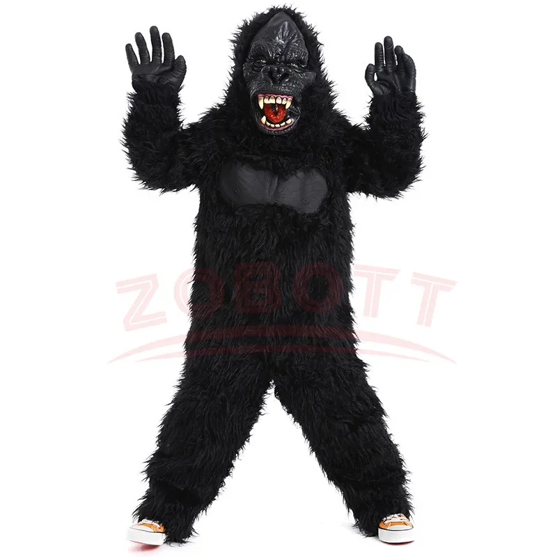 Black Orangutans Cosplay Mascot Costume Monkey Gorilla Ape Simian Monsters Halloween Christmas Festival Adult King Kong Outfit