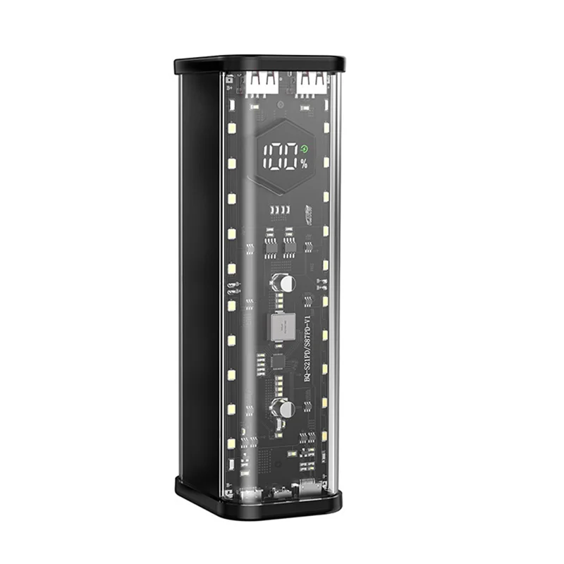 

ABKI-DIY 8X21700 Чехол для аккумулятора PD 22,5 Вт Коробка для хранения аккумуляторов с быстрой зарядкой Корпус держателя ячейки DIY Дизайн Черный