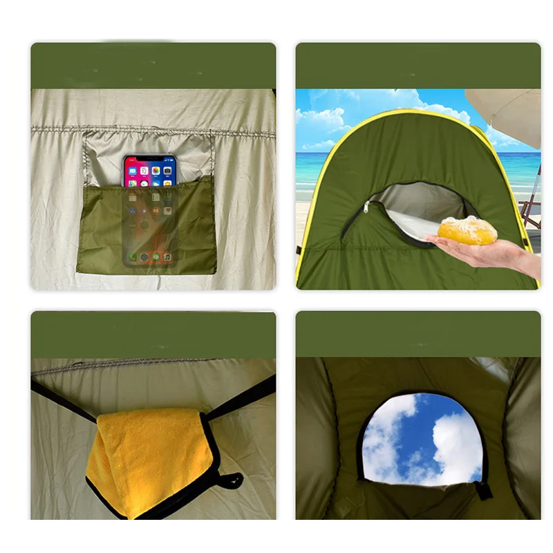 Imagem -06 - Portable Camping Bathing Tent wc Mudando Shed Warm Beach Outdoor Pop up Auto-condução Construção Rápida Upf50 Mais Protetor Solar