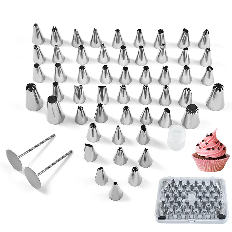 

52pcs Set DIY Lcing Piping Pastry Nozzles Dessert Cupcake Pan Cake Decorating Tip Baking and Bakery Accessories Cream Tools