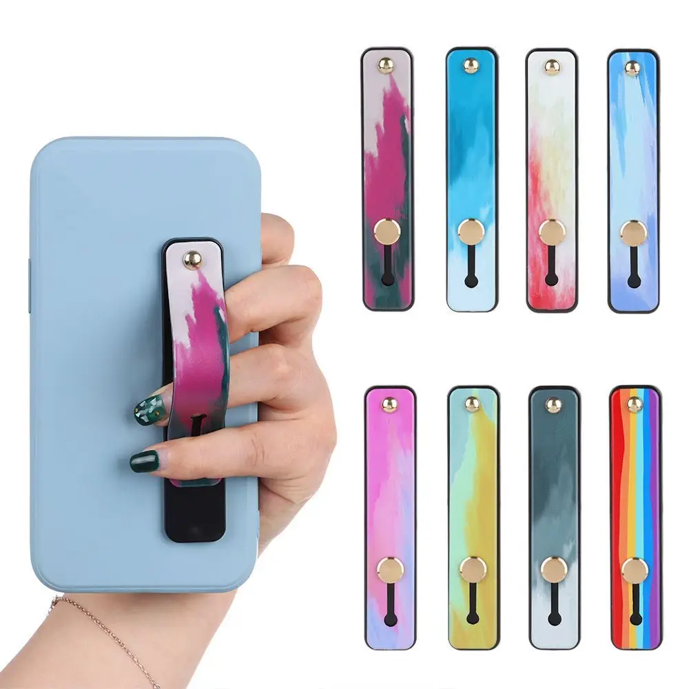

1 шт. Радужный красочный портативный универсальный силиконовый держатель для телефона с телескопическим ремешком на палец