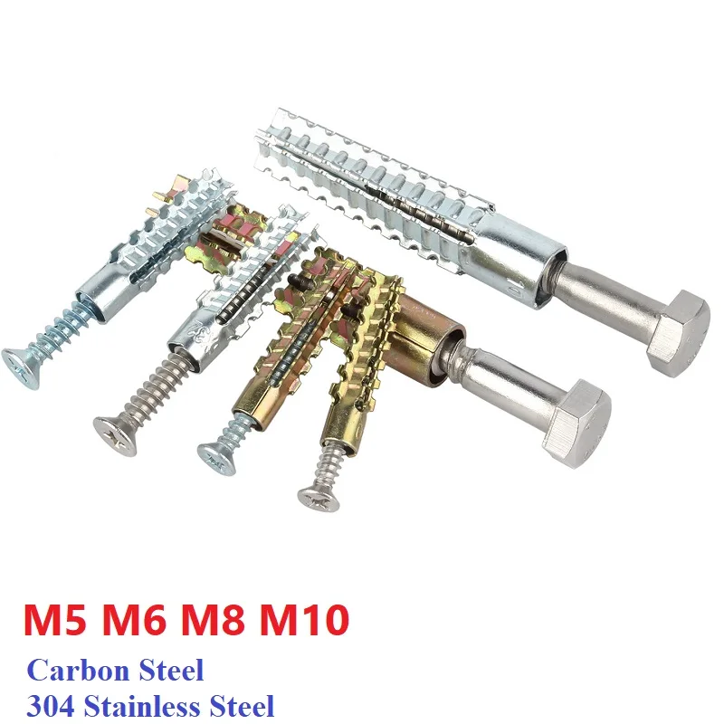 Iron Serrated Gecko Expansion Screw Anti Loosening For Cement Wall Hollow Brick Self Tapping M5 M6 M8 M10
