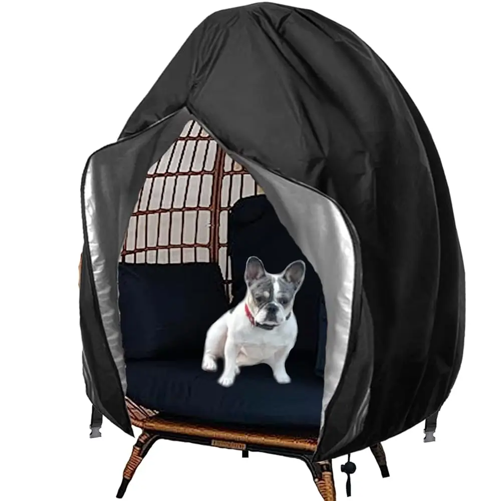 

Patio Egg Chair Cover Large 91X80 H Waterproof Windproof Outdoor Swing Egg Chair Cover With Zipper And Bottom Buckle, Black