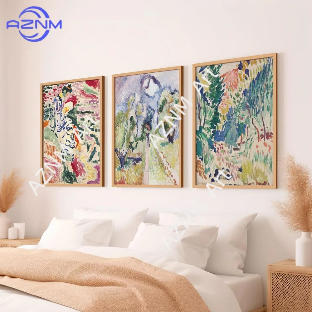 1/3PCS ，Set of 3 Posters Print Vintage Museum Exhibition Wall Art Decor Multi Panel Triptych,