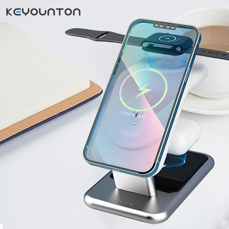 

3 in 1 Magnetic Wireless Charger for iPhone 14 13 11 12 X Pro Max Chargers for Apple Watch 8 7 6 SE Airpods Pro 3 Charger Holder