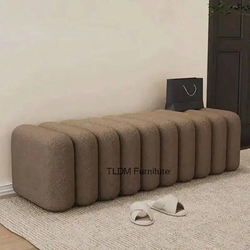 Bed INS Foot Entrance Soft Stool Velvet Bench Bench Hall Modern Rest End Feet Sofa Design Decor Nordic Makeup Stool Furniture