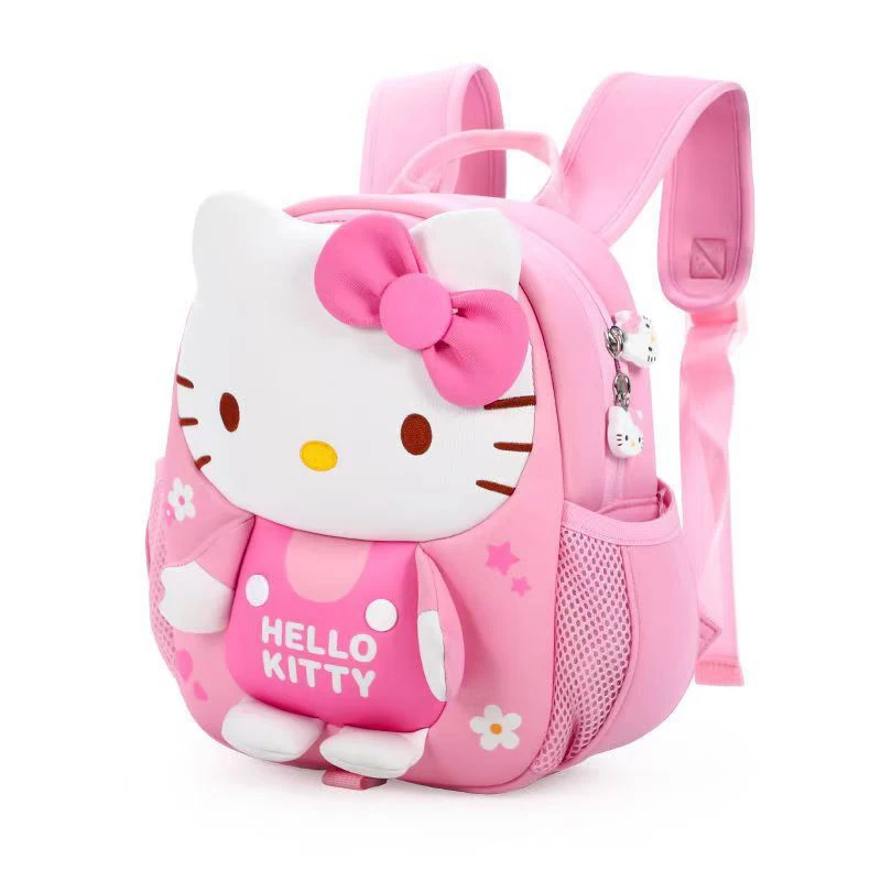 Hello Kitty lindo dibujo animado adecuado para niños de 3 a 5 años cómodo PU gran capacidad mochila ligera regalo