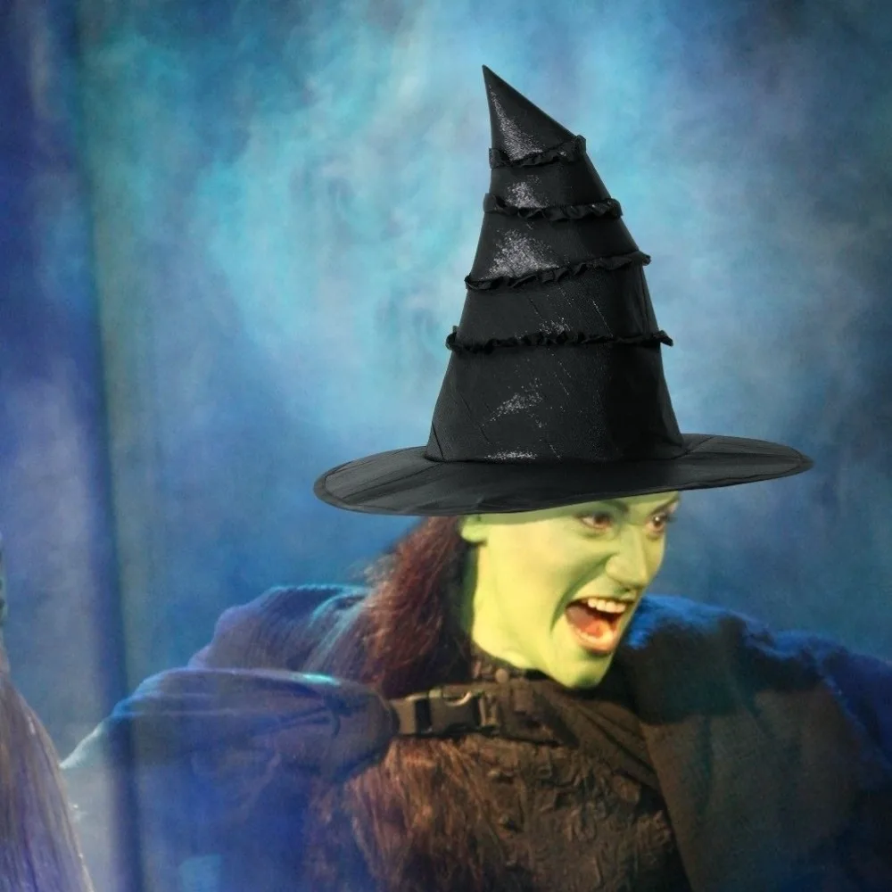

Portable Black Wizard Cap Lolitas Steampunks Halloween Witch Hat Oxford Cloth Decoration Cosplay Witch Hat Adult