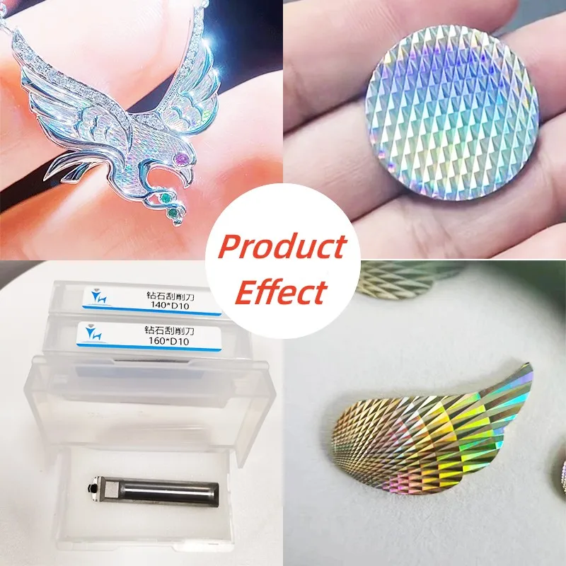 Imagem -04 - Yuhe Ferramenta de pá de Diamante Processamento de Joias de Diamante Padrão de cd Escultura Efeito Espelho Ouro e Prata Ferramenta de Torneamento de Torno