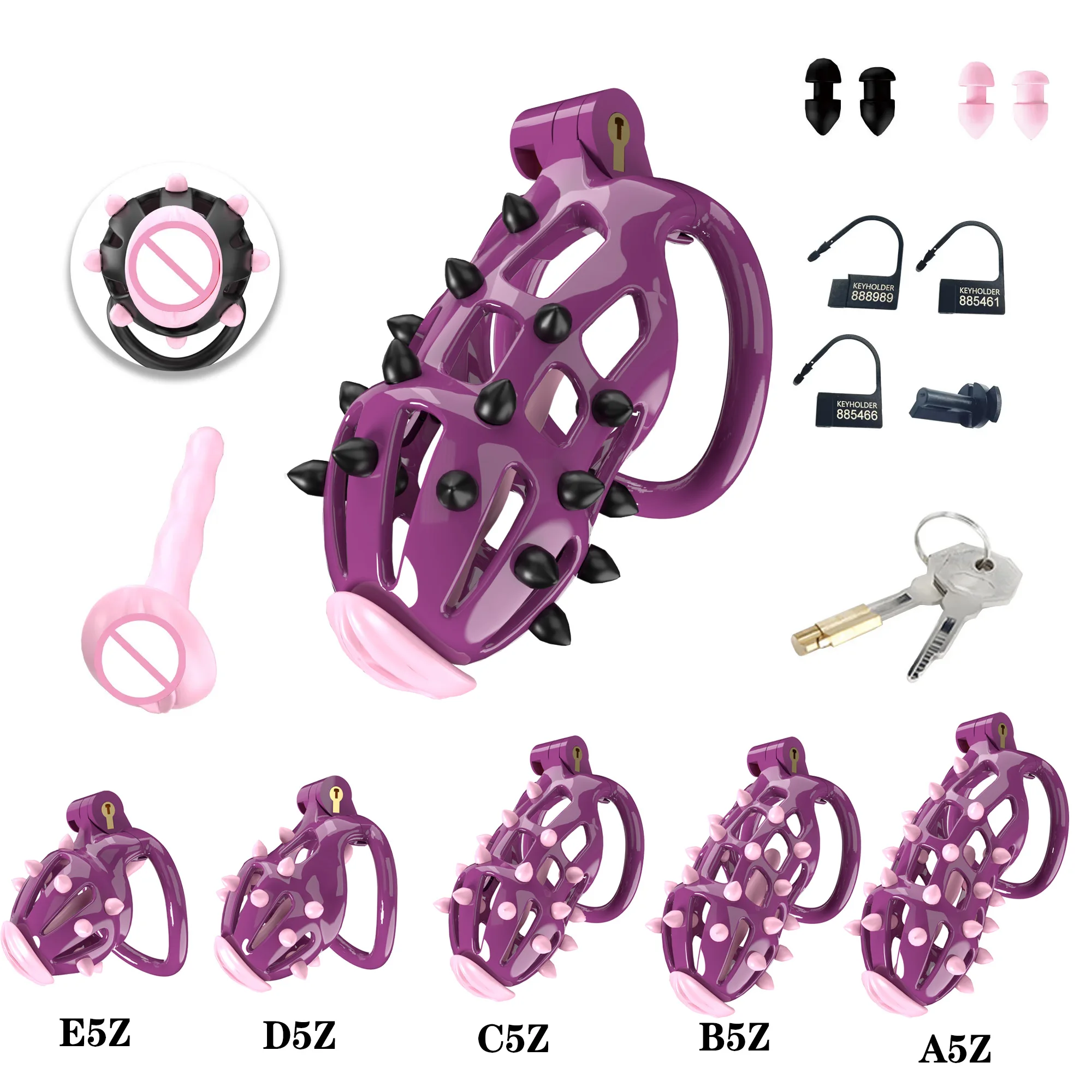 2024 Removable Spike Chastity Cage 정조대 Male Cock Cage with 5 Penis Rings bdsm Chastity Restraints Sissy Anti-Escape Sex Toys 18+