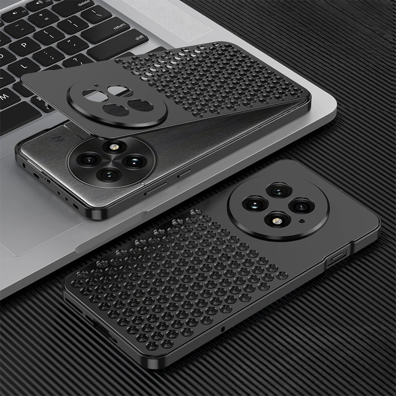 

Metal Hollow Heat Dissipation Cover For OnePlus ACE 5 Ace5 Pro One Plus ACE 5Pro Case Spring Buckle Aluminum Metal Phone Capa