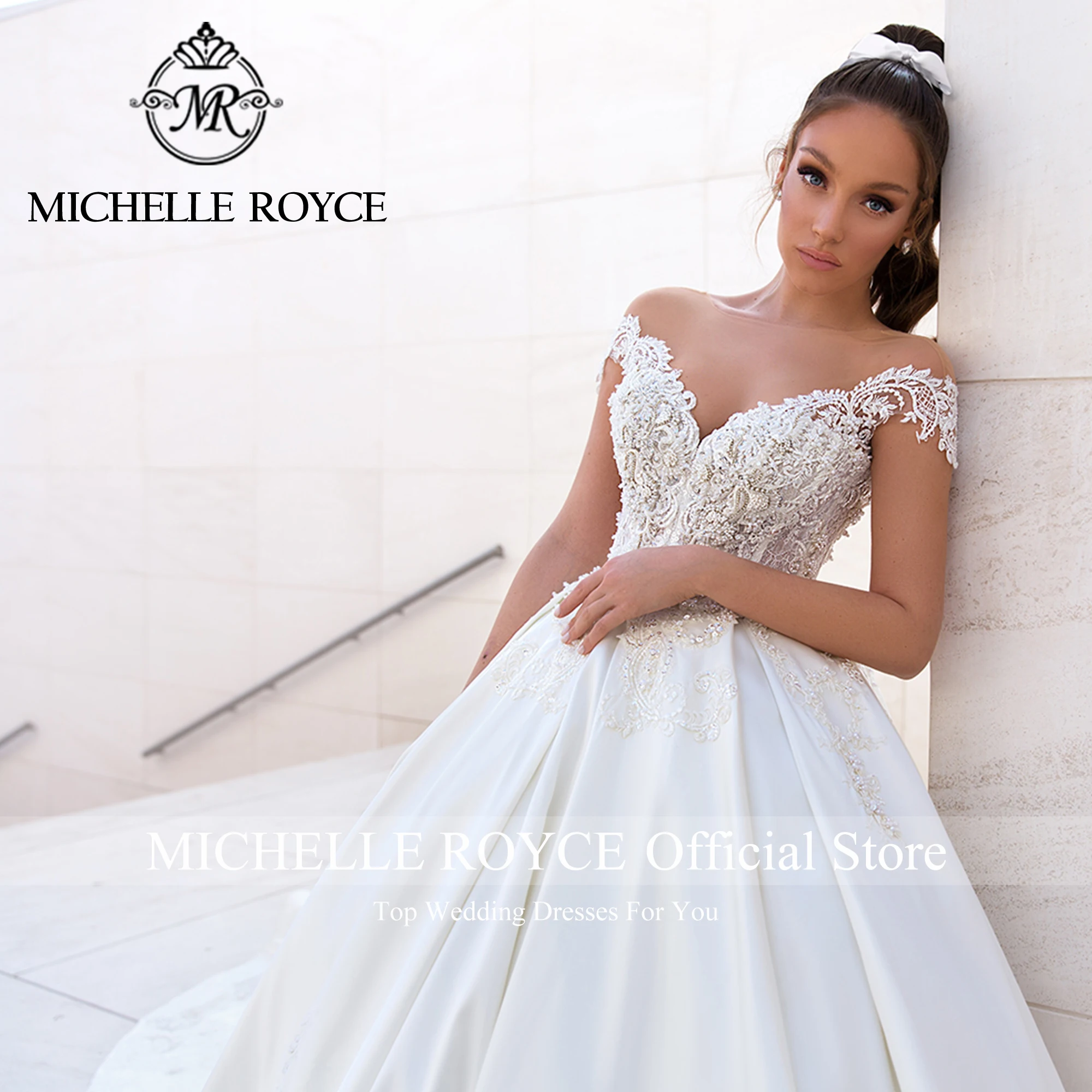 Michelle Royce Luxury Ball Gown Wedding Dresses For Women Bride Exquisite Embroidery Beading Wedding Gown Vestidos De Novia