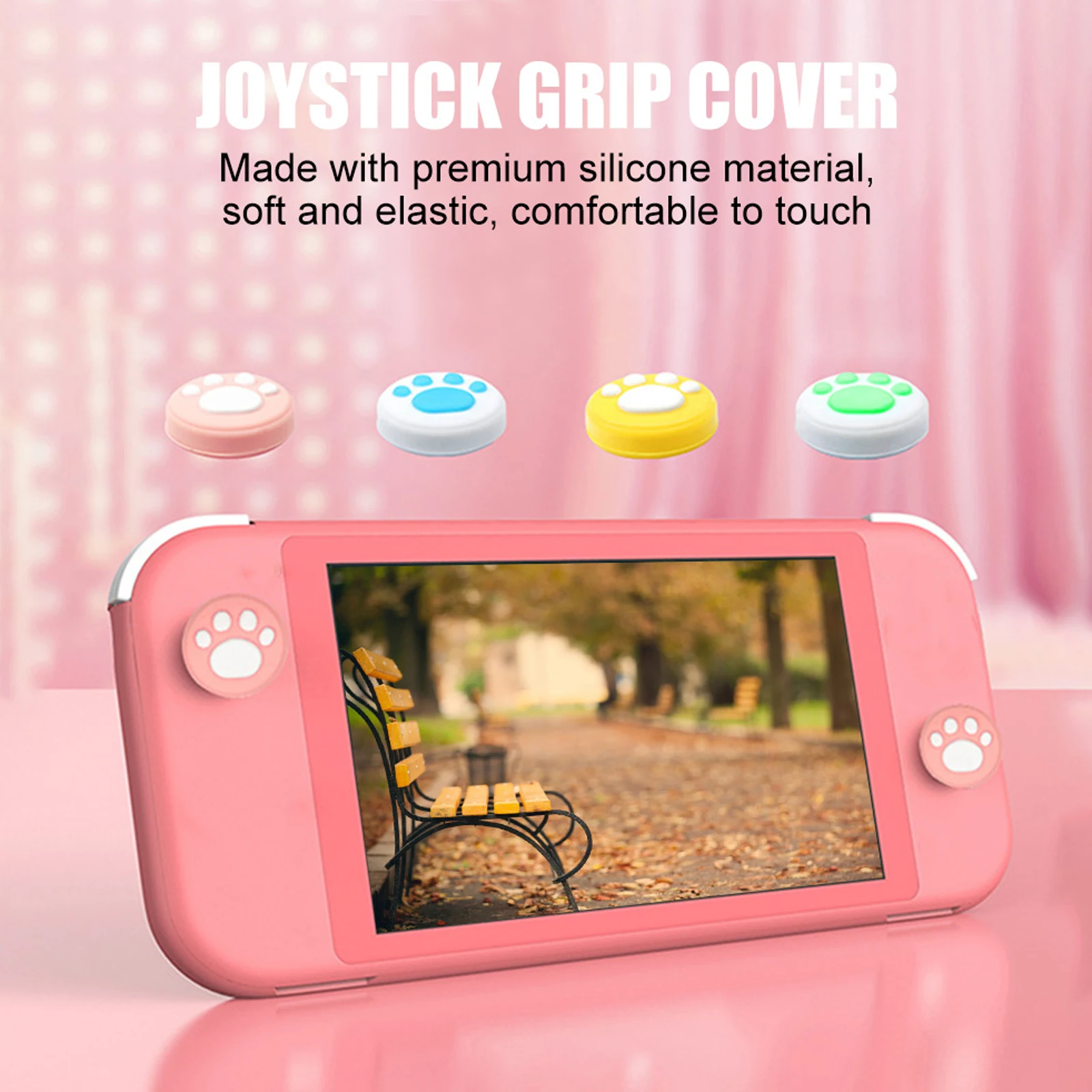 

1Set Cat Paw Joystick Thumb Grips Premium Silicone Soft Comfortable Anti-Slip Protective Cover for Switch Thumb Grips