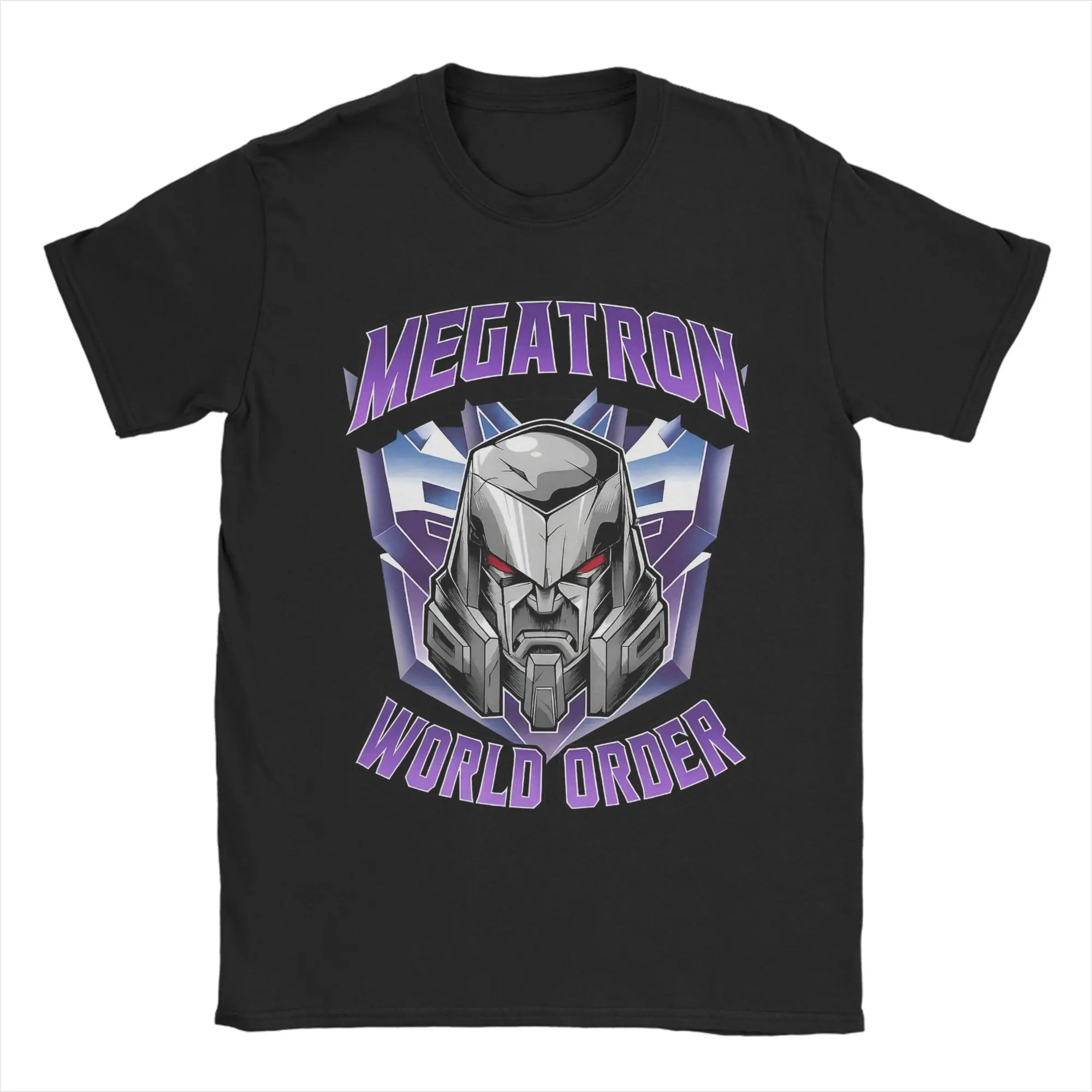 

Cartoon Movie Transformer T-Shirts Men Women 100% Cotton T Shirt Megatron World Order Short Sleeve Tee Shirt Plus Size Clothes